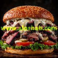 ساندویچ بریسکت اسموکی تگزاسی (Texas Style Smoked Beef Brisket)