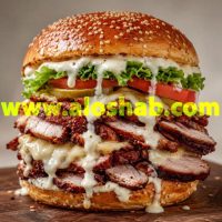 ساندویچ اسموک هاوس چیکن تگزاسی (Texas Style Chicken Smokehouse) فست فود و رستوران شبانه الوشب