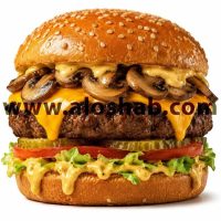 ماشروم چیزبرگر زغالی