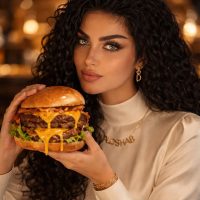 دابل چیزبرگر زغالی فست فود و رستوران شبانه الوشب